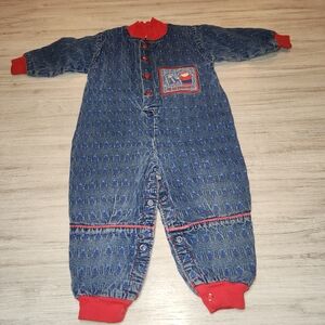 Vintage Health-Tex Denim Baby Romper Jr Astronaut Size Infant 24 Months A3